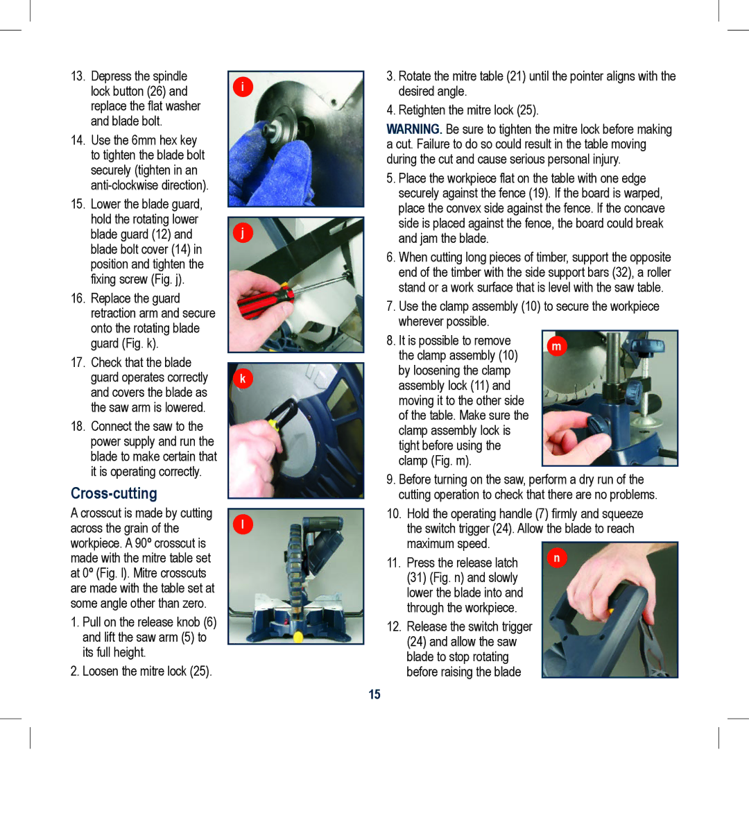 Global Machinery Company CDB305MS, CDB250MS instruction manual Cross-cutting, Press the release latch 