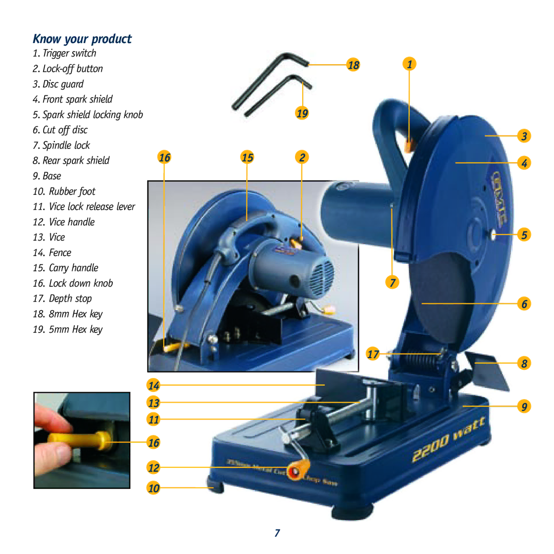 Global Machinery Company COS355 instruction manual Know your product 