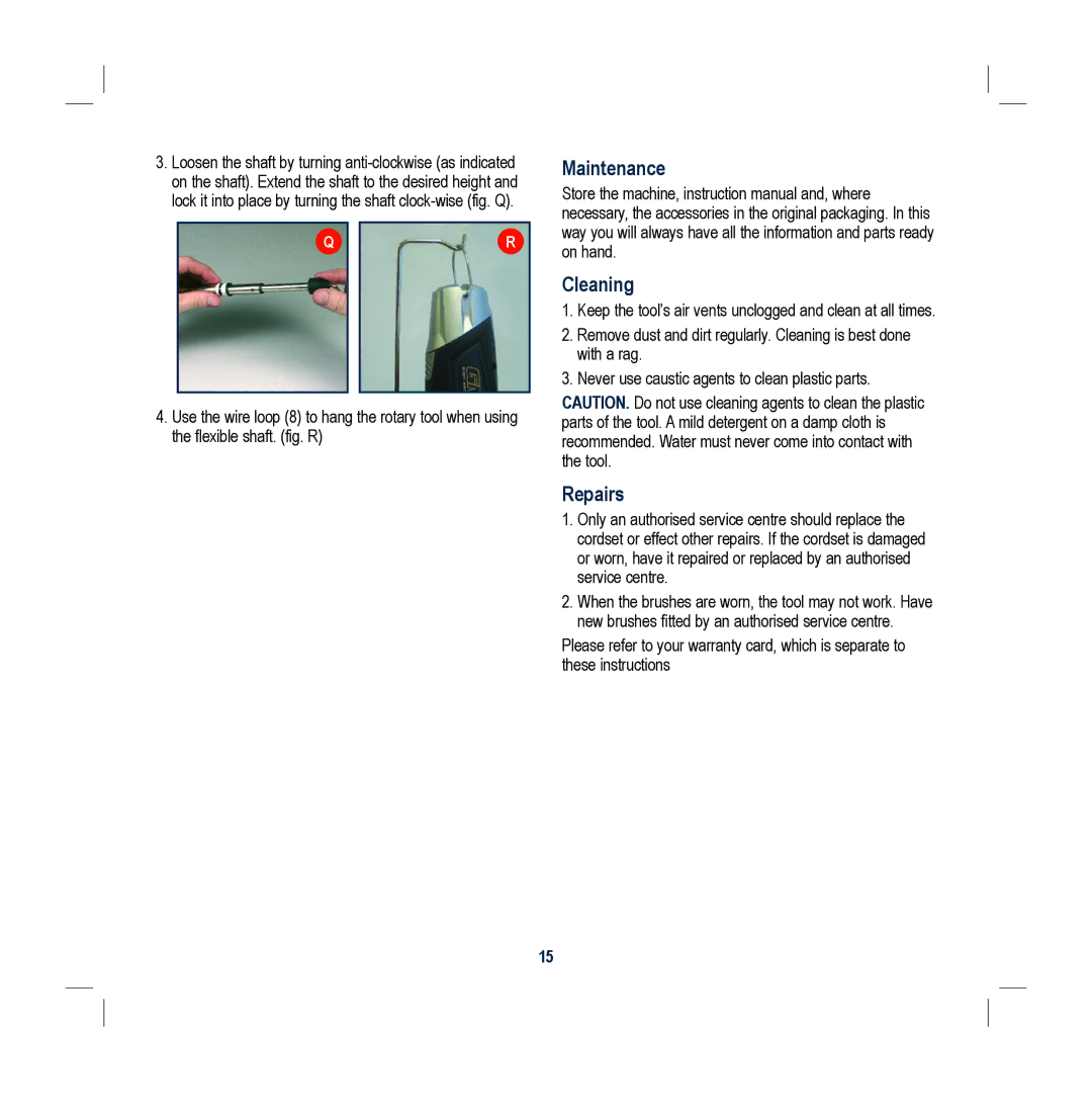 Global Machinery Company DEC004DC instruction manual Maintenance Cleaning, Repairs 