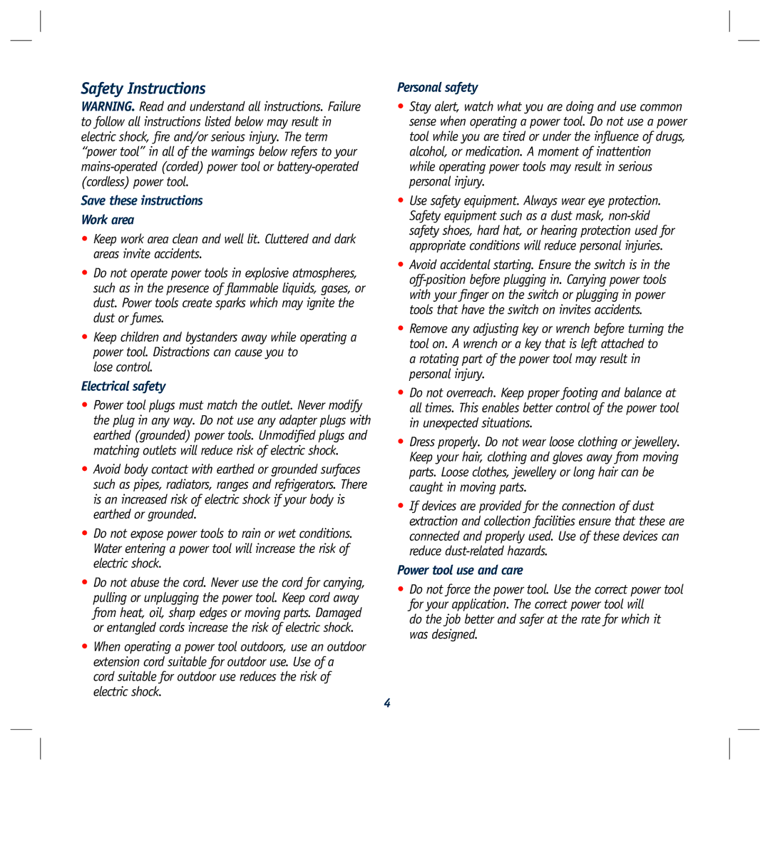 Global Machinery Company ELC2000 instruction manual Safety Instructions, Lose control 