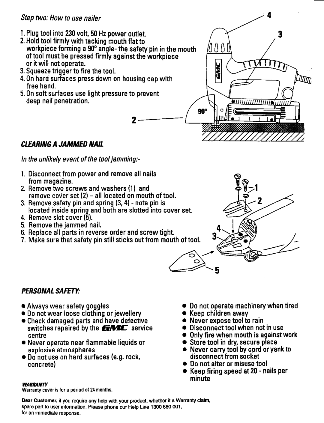 Global Machinery Company Electric Nailer manual 