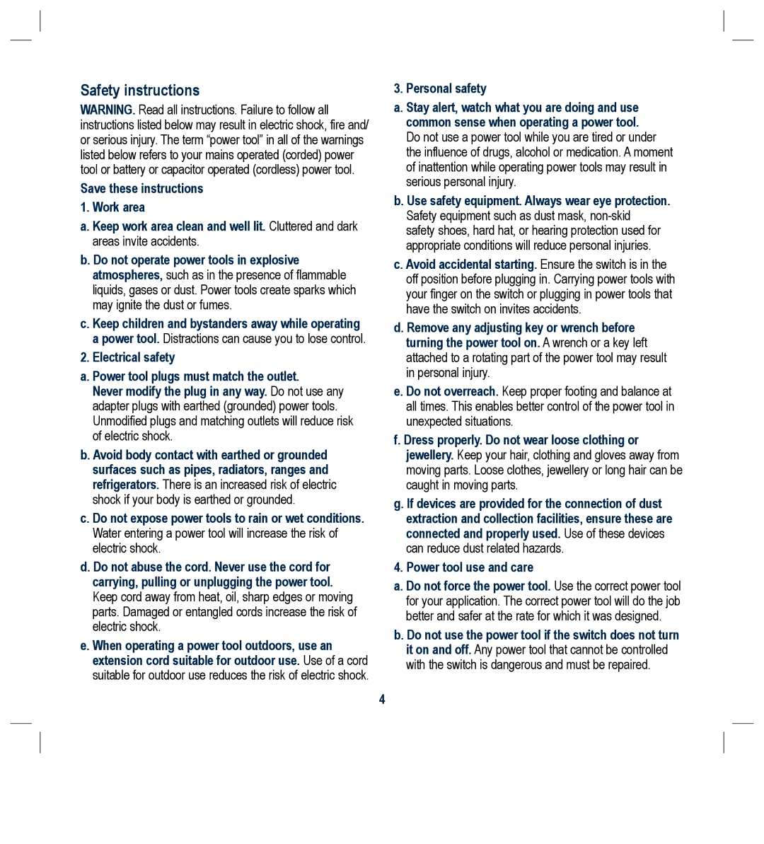 Global Machinery Company FQC54V instruction manual Safety instructions 