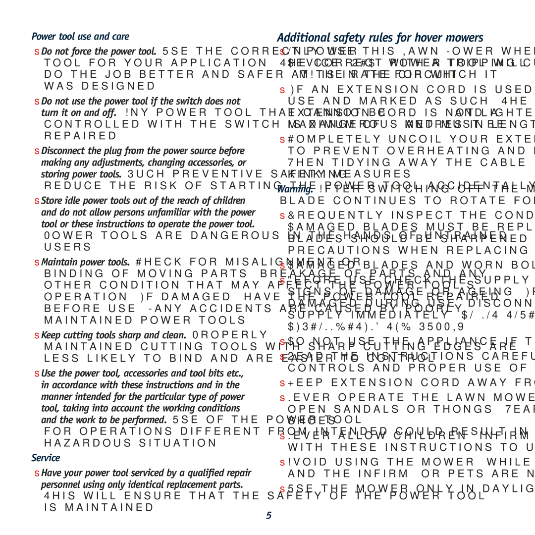 Global Machinery Company HC1500 instruction manual Additional safety rules for hover mowers, Is maintained 