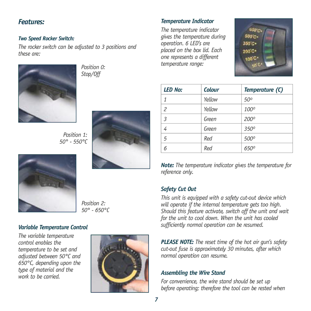 Global Machinery Company HG2000K instruction manual Features 