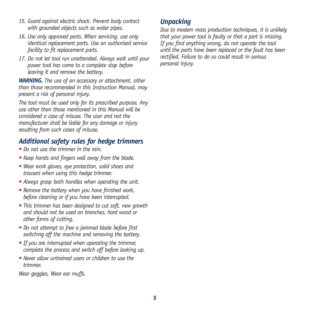 Global Machinery Company HT18V instruction manual Unpacking, Keep hands and fingers well away from the blade 