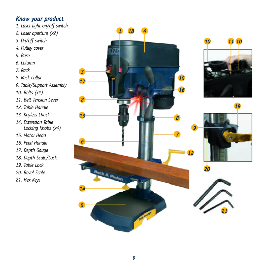 Global Machinery Company LDP13B12 instruction manual Know your product 