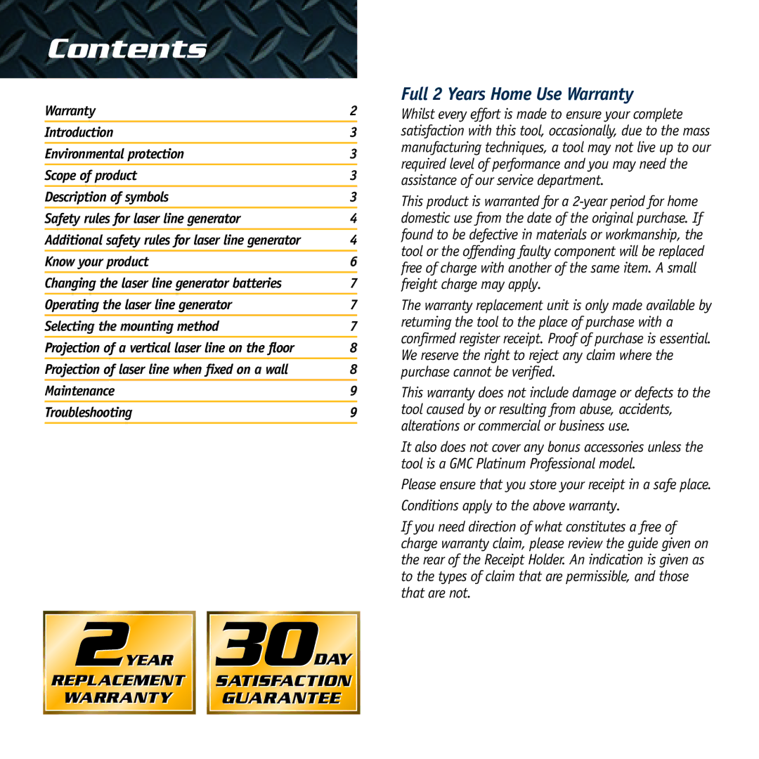 Global Machinery Company LS LINE/REDEYE instruction manual Contents 