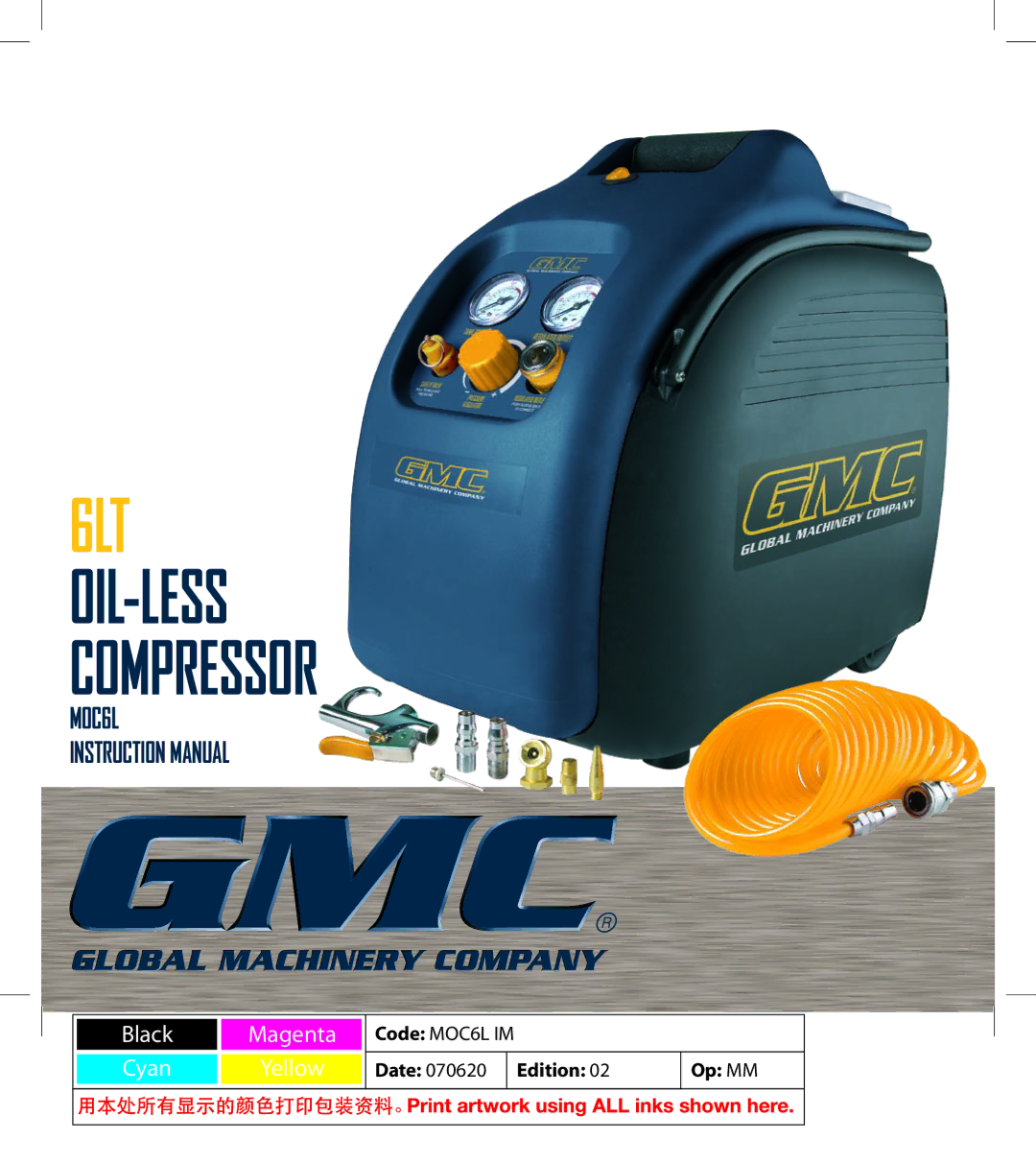 Global Machinery Company MOC6L instruction manual 6LT 