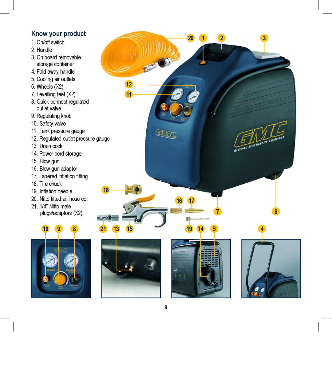 Global Machinery Company MOC6L instruction manual Know your product 