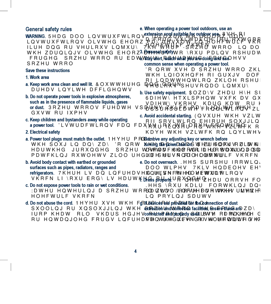 Global Machinery Company MPS184M instruction manual General safety rules, Electrical safety 