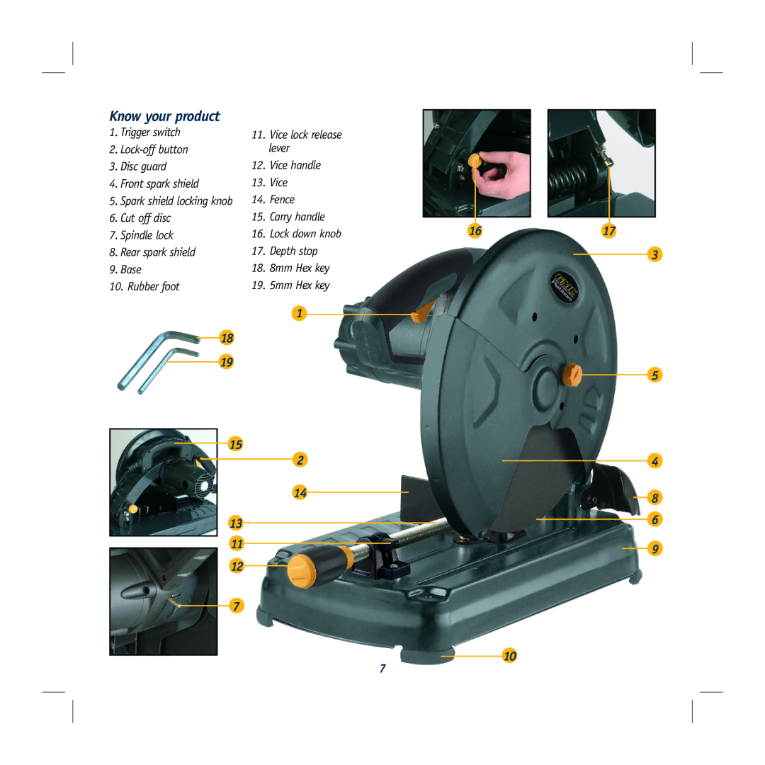 Global Machinery Company MX355C warranty Know your product 