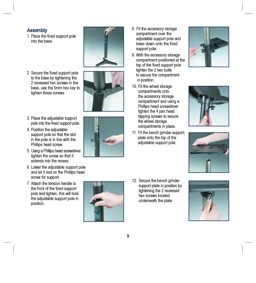 Global Machinery Company BG150VS, NTS2000A instruction manual Assembly 