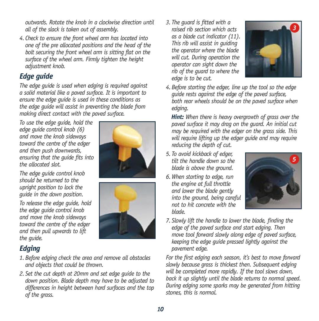 Global Machinery Company PEDG instruction manual Edge guide, Edging, Guard is fitted with a 