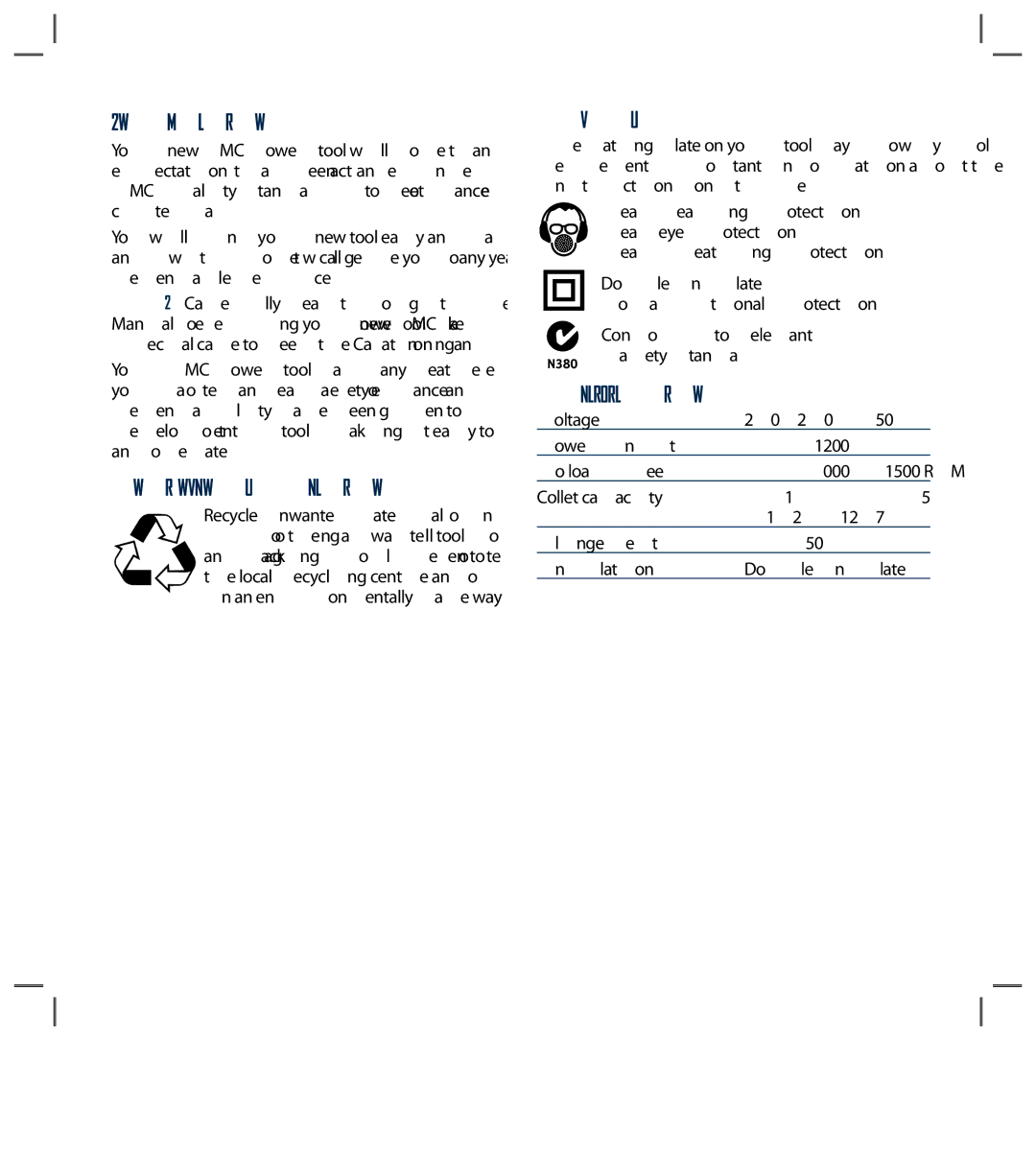 Global Machinery Company R1200 instruction manual Introduction, Environmental protection, Symbols, Specifications 