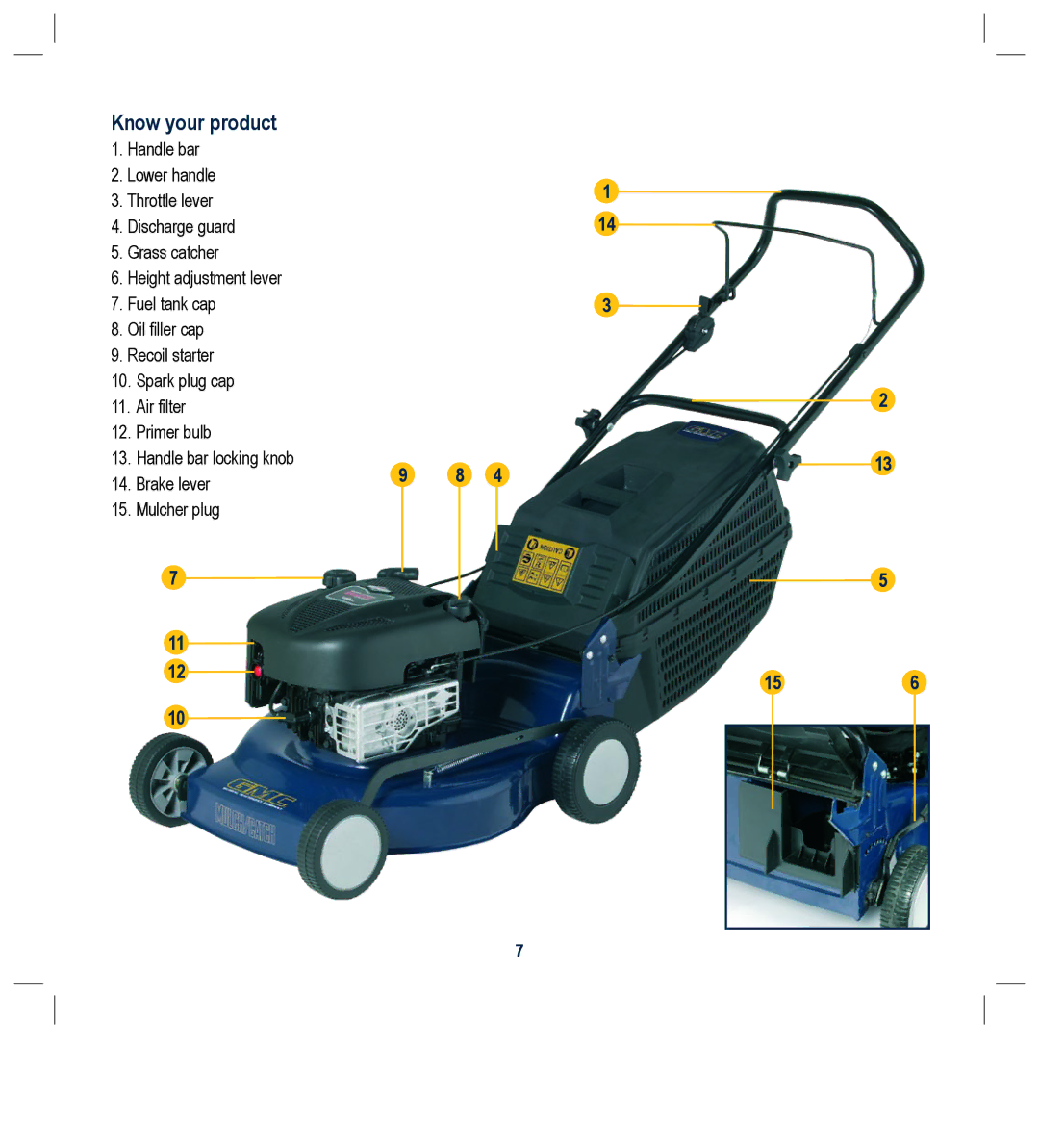 Global Machinery Company RLMC instruction manual Know your product 