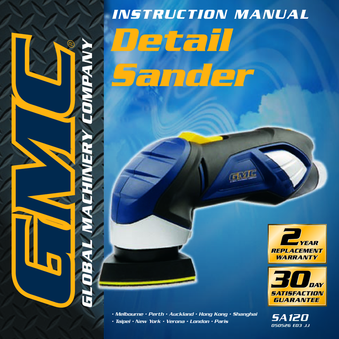 Global Machinery Company SA120 instruction manual Detail Sander 