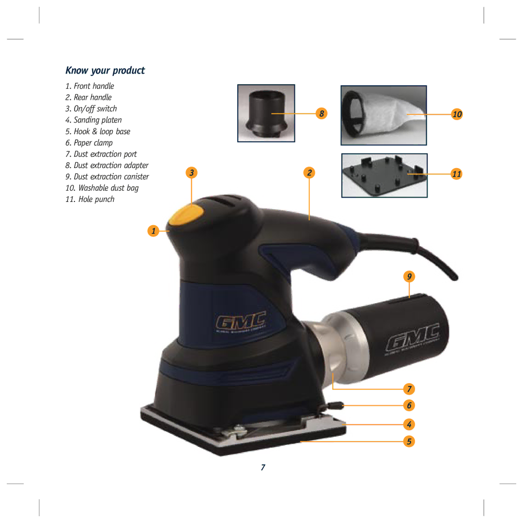 Global Machinery Company SA146 instruction manual Know your product, Hole punch 