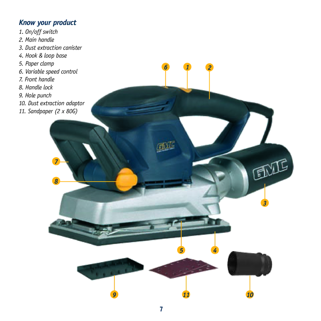 Global Machinery Company SA350 instruction manual Know your product 