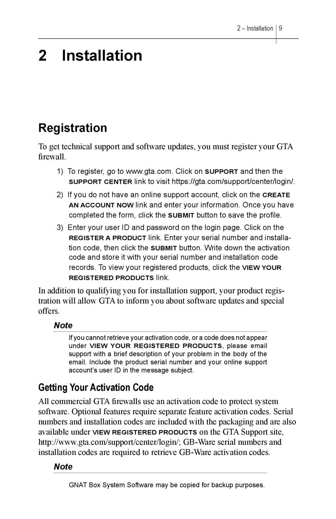 Global Technology Associates GBWA200501-01 manual Registration, Getting Your Activation Code 