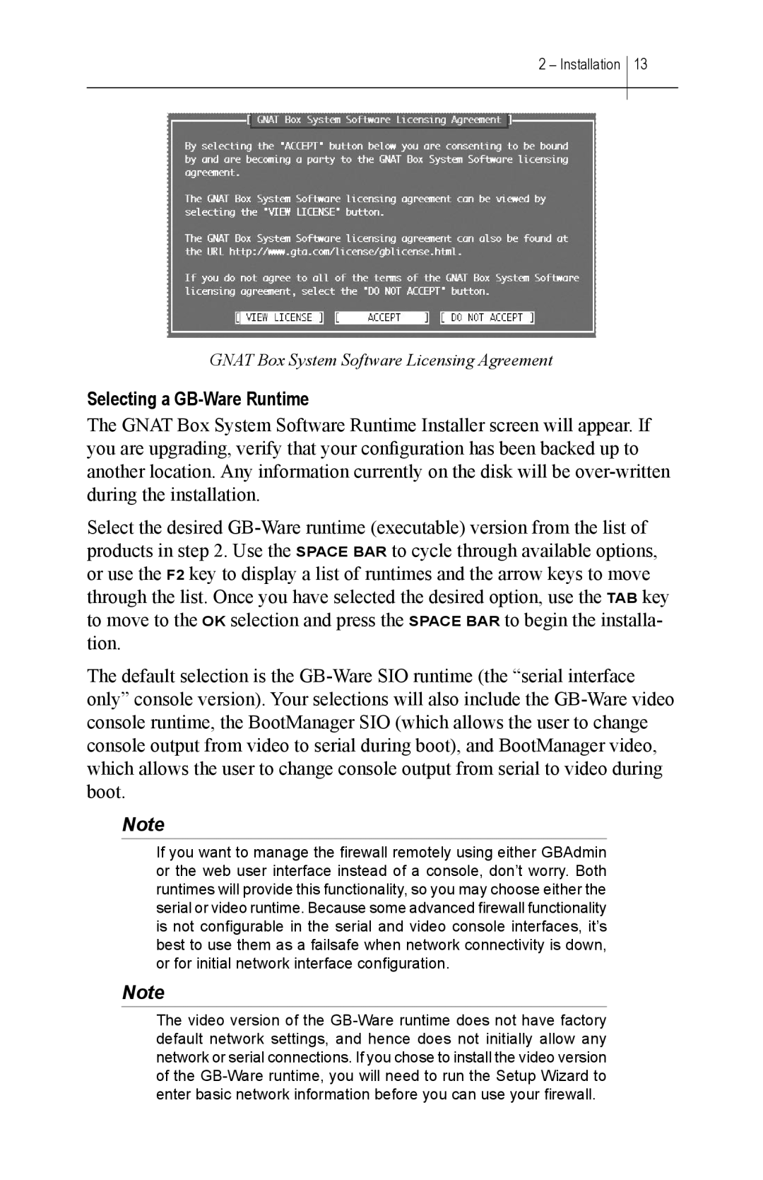 Global Technology Associates GBWA200501-01 manual Selecting a GB-Ware Runtime 