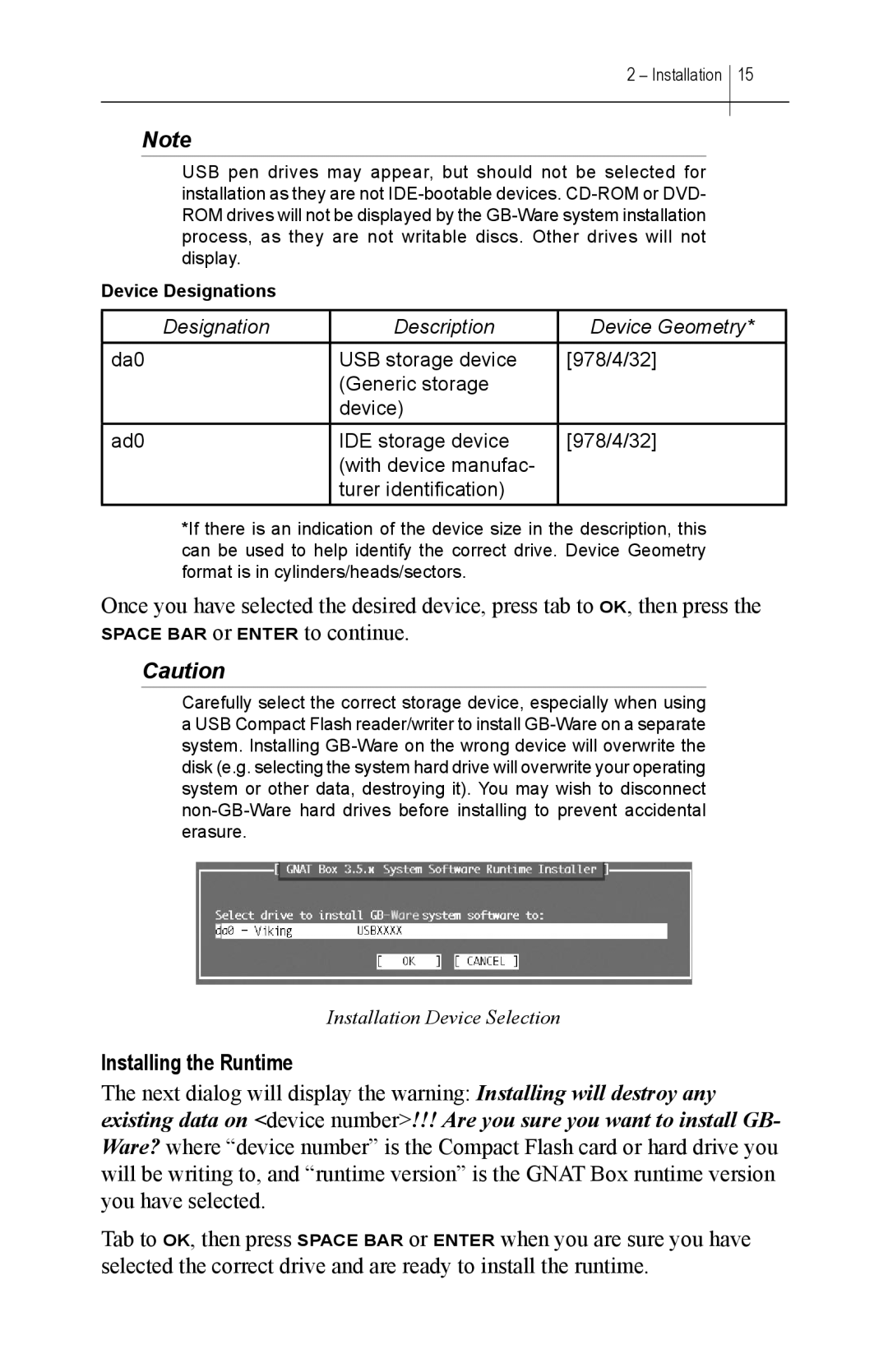 Global Technology Associates GBWA200501-01 manual Installing the Runtime 