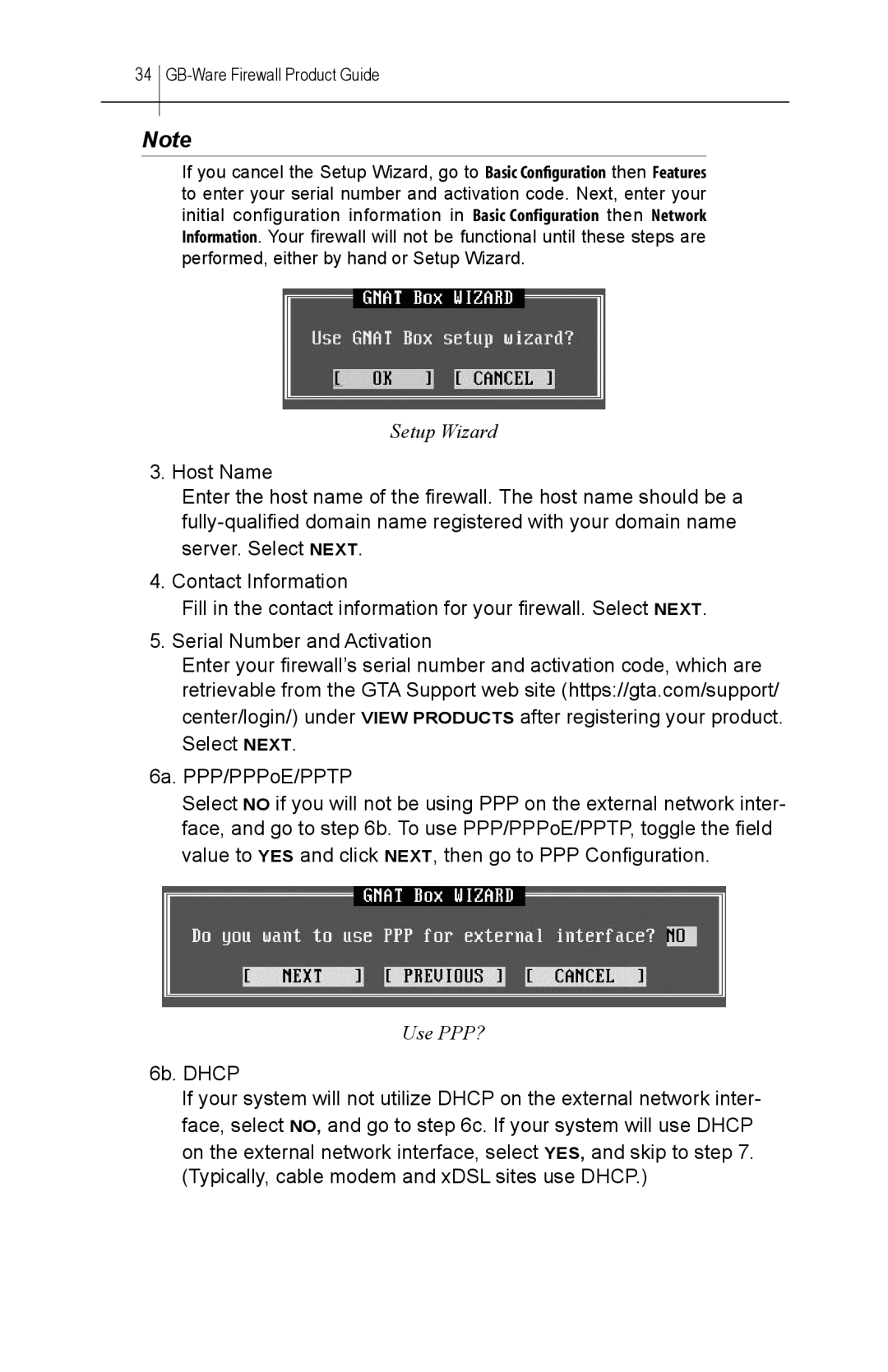 Global Technology Associates GBWA200501-01 manual Setup Wizard 