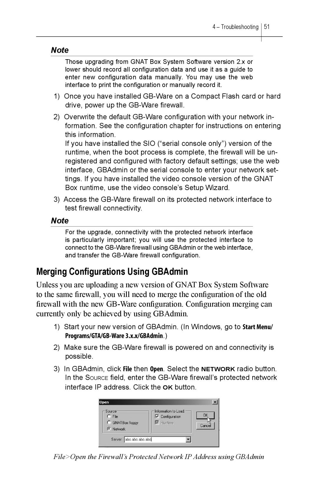 Global Technology Associates GBWA200501-01 manual Merging Configurations Using GBAdmin 