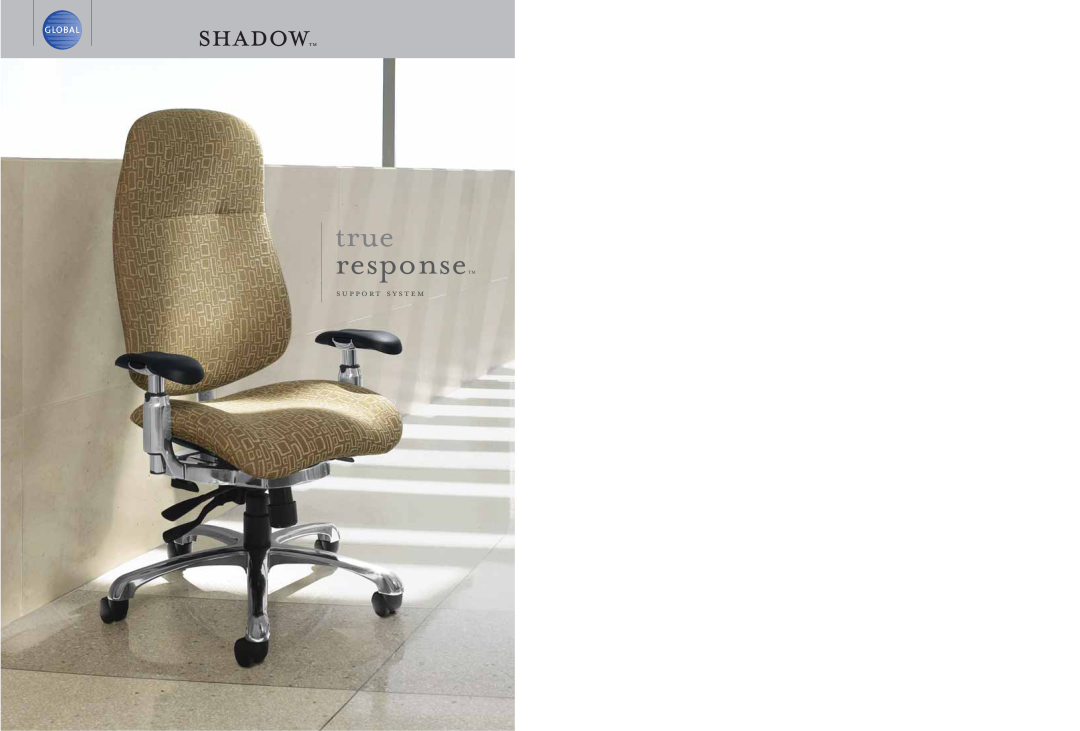 Global Upholstery Co 2711, 2710 specifications shadowtm, true responsetm, support system 