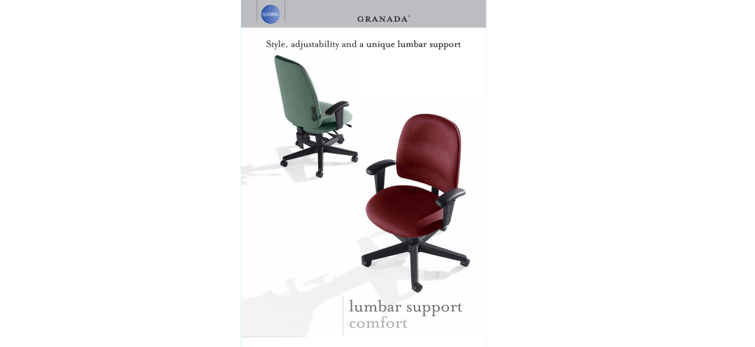 Global Upholstery Co 3105-1, 3108-4, 3212, 3106-7, 3262, 3255 specifications lumbar support comfort, granada 