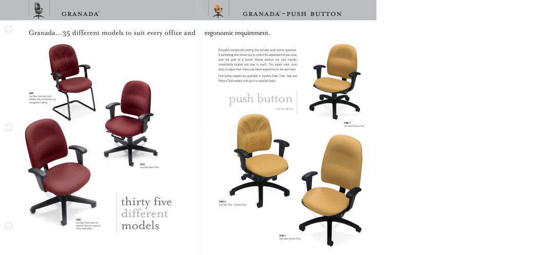 Global Upholstery Co 3212, 3108-4, 3105-1, 3262 thirty five different models, granada-pushbutton, push button, c o n t r o l 