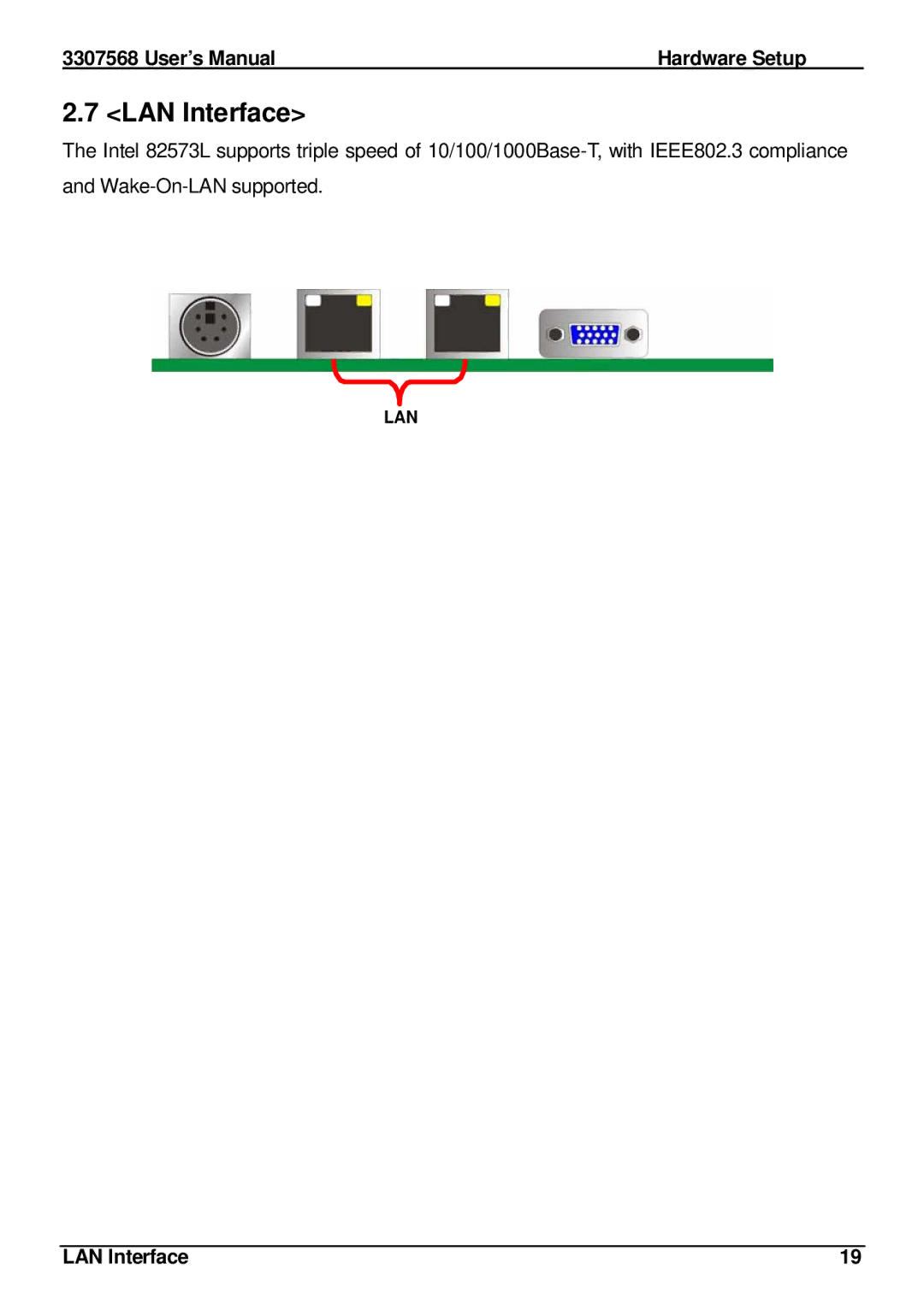 Global Upholstery Co 3307568 user manual LAN Interface 