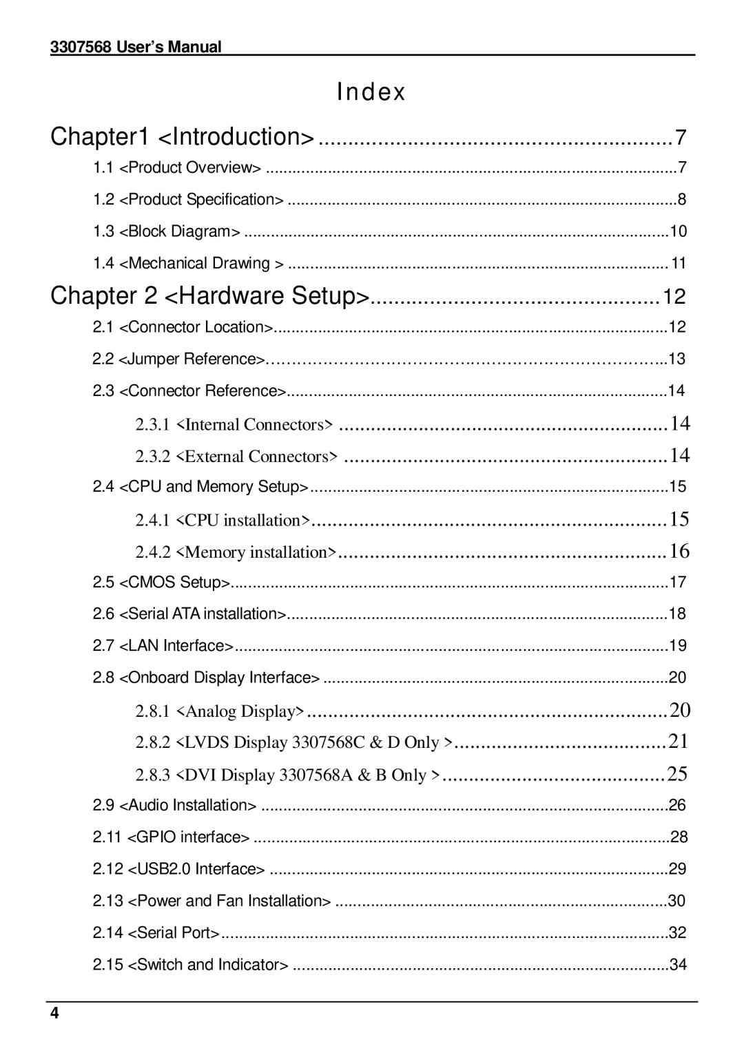 Global Upholstery Co 3307568 user manual Index, Hardware Setup 