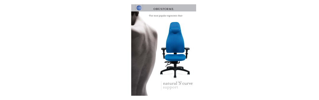 Global Upholstery Co 4433, 4430, 4432, 4434 dimensions OBUSforme, Our most popular ergonomic chair, natural‘S’curve support 