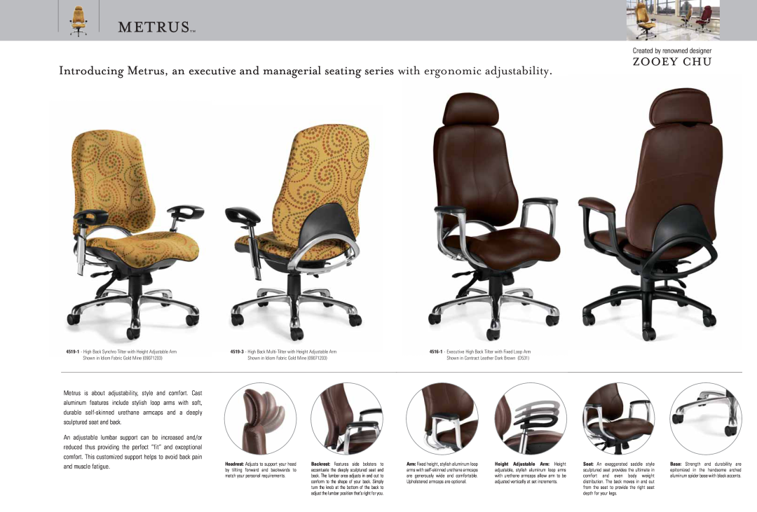 Global Upholstery Co 4519-3, 4518-3, 4518-1, 4519-1 specifications metrustm, zooey chu, Created by renowned designer 