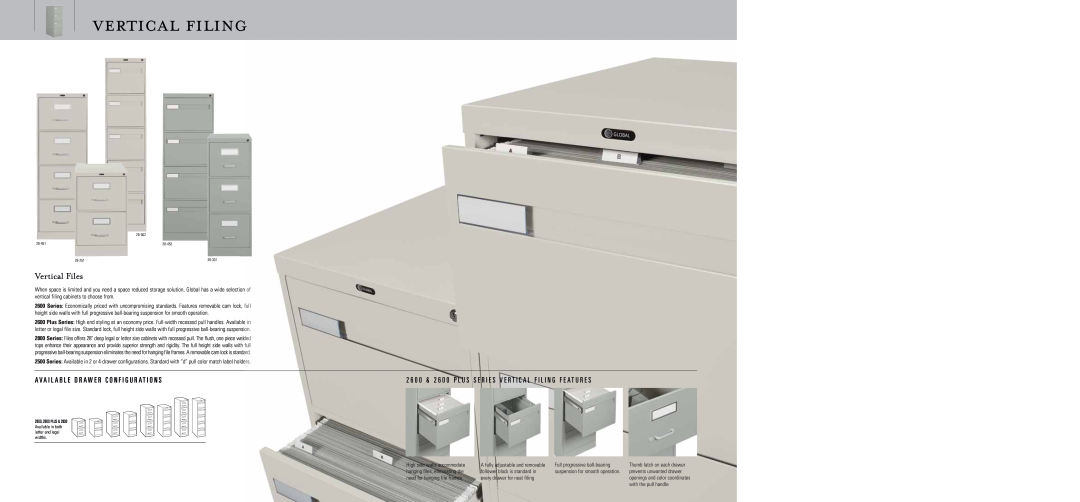Global Upholstery Co Filing & Storage specifications vertical filing, Vertical Files 