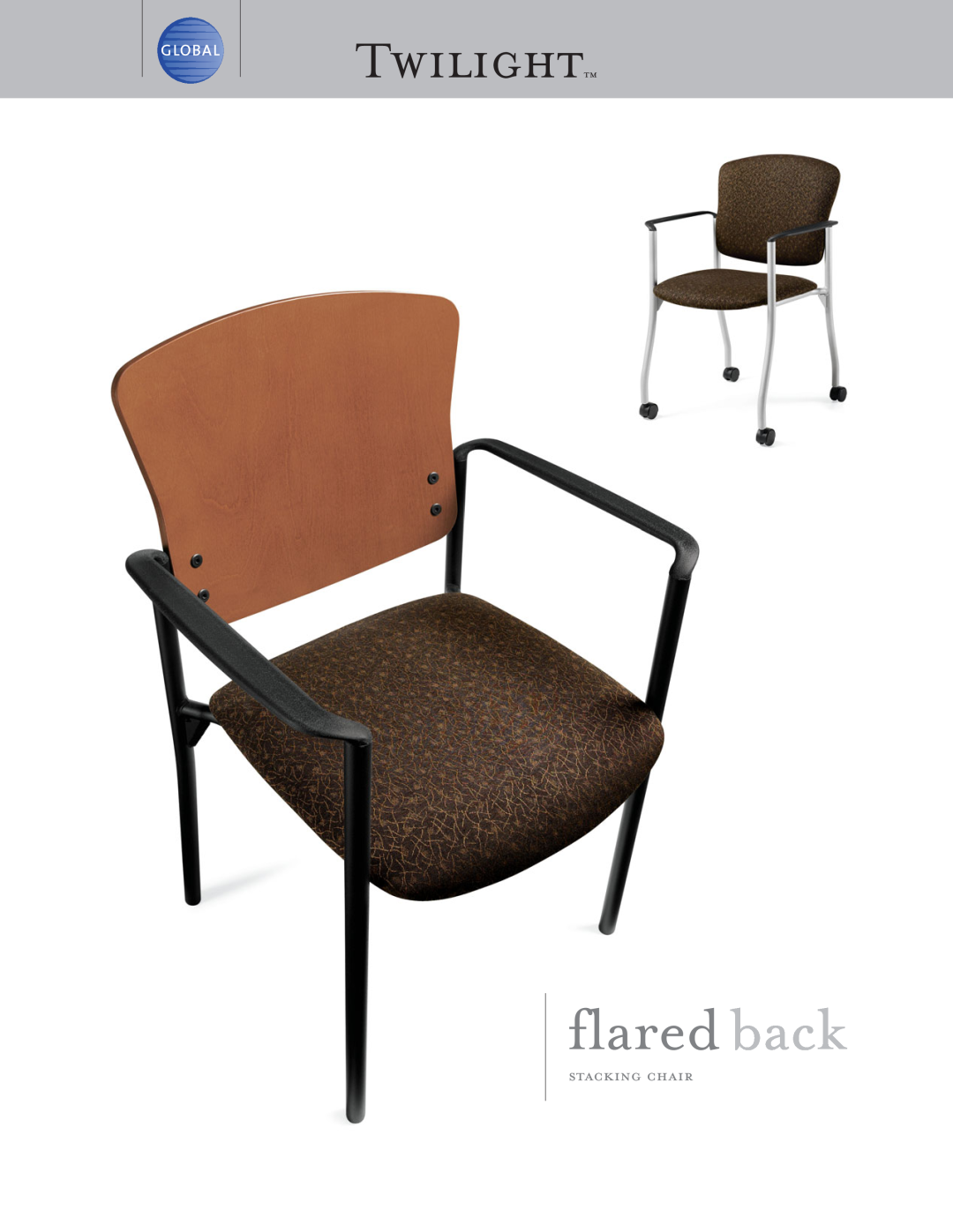 Global Upholstery Co Stacking Chair manual Twilighttm, flared back, stacking chair 