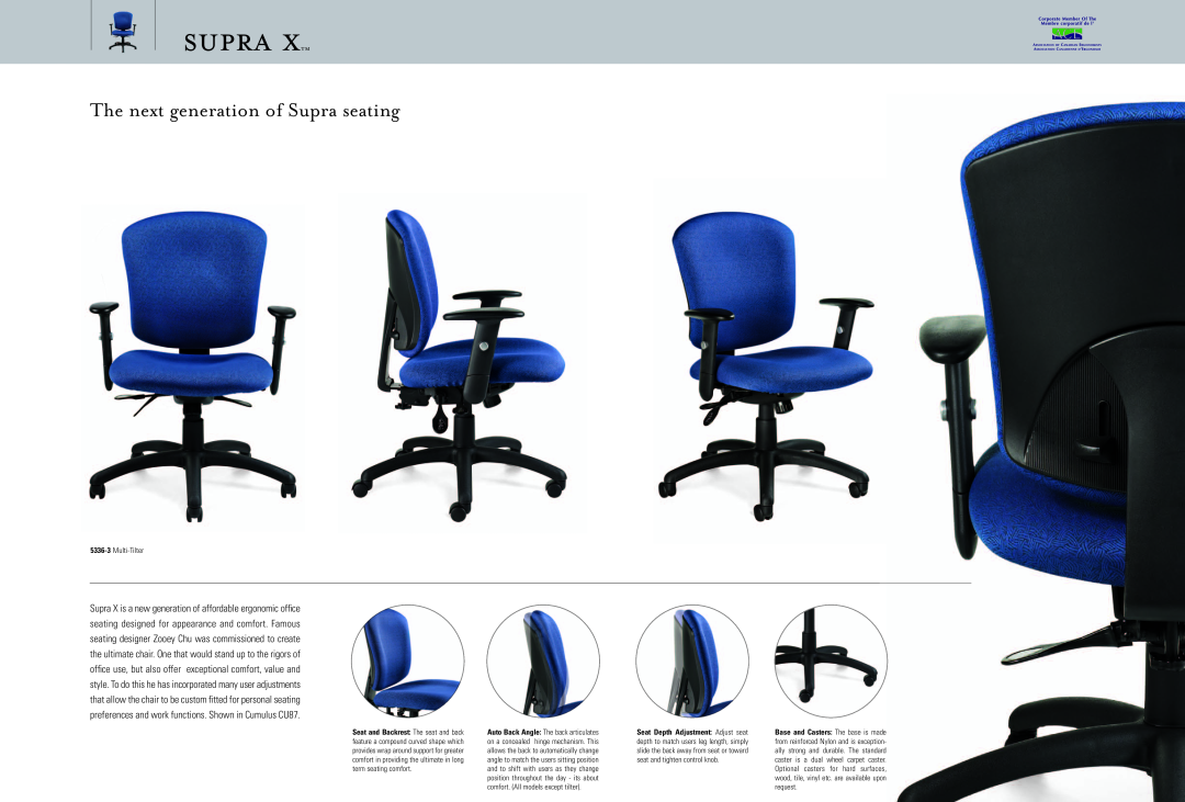 Global Upholstery Co Supra X manual supra xtm, The next generation of Supra seating 