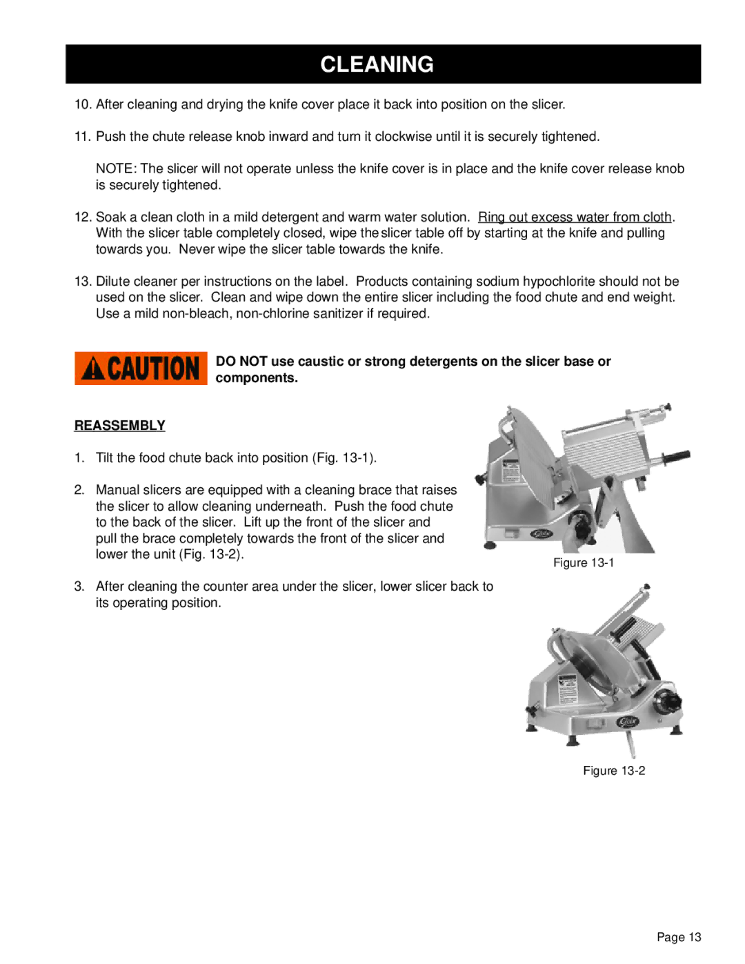 Globe GL12 instruction manual Reassembly 