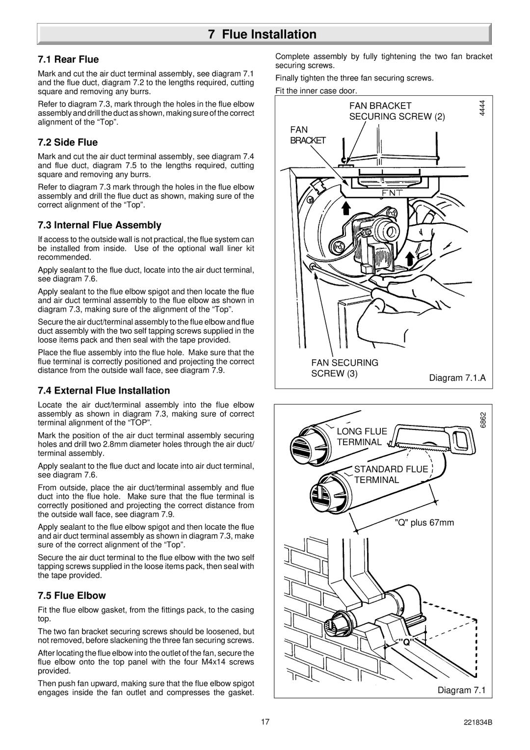 Glowworm Lighting 40 manual Flue Installation 