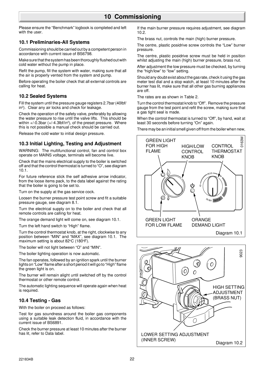 Glowworm Lighting 40 Commissioning, Preliminaries-All Systems, Sealed Systems, Initial Lighting, Testing and Adjustment 