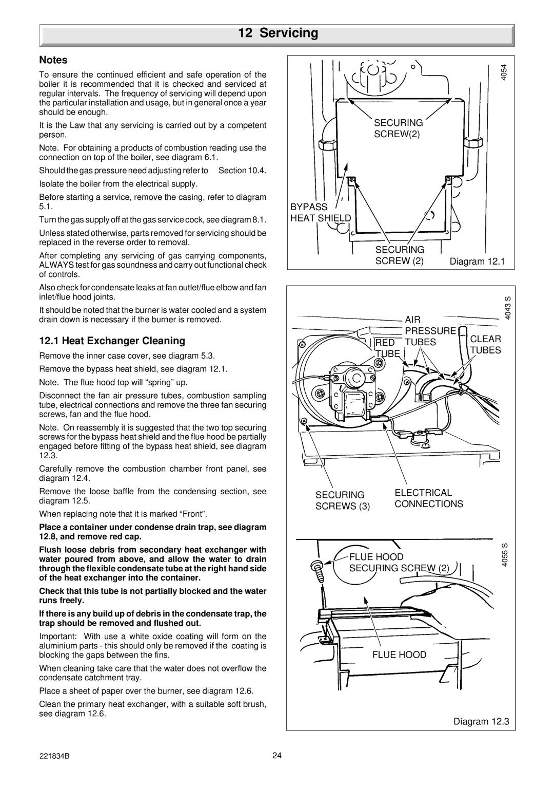 Glowworm Lighting 40 manual Servicing, Heat Exchanger Cleaning 