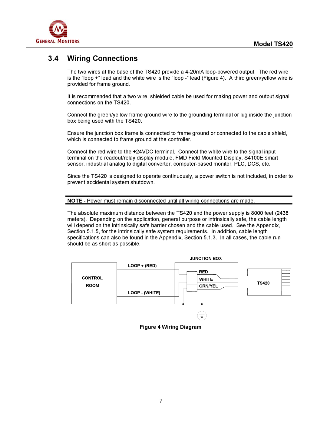 GM MANTS420 manual Wiring Connections, Wiring Diagram 