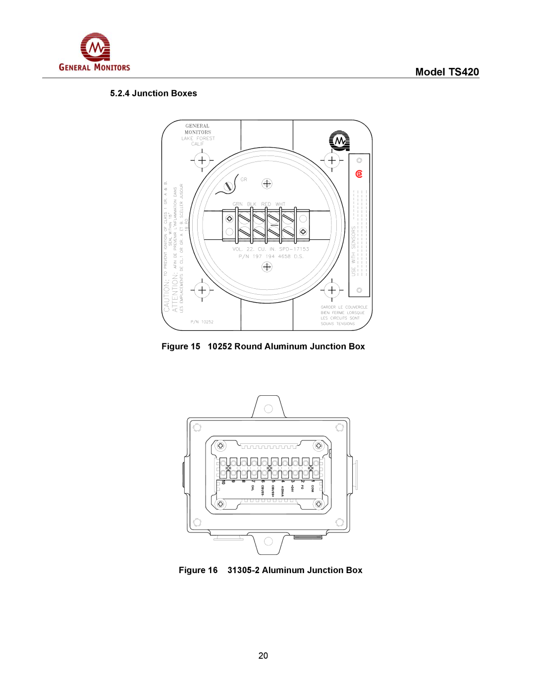 GM MANTS420 manual Round Aluminum Junction Box 