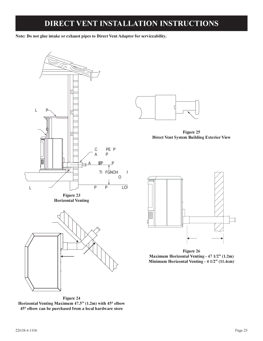 GN National Electric CP, PV-28SV50, GN Direct Vent Installation Instructions, Direct Vent System Building Exterior View 