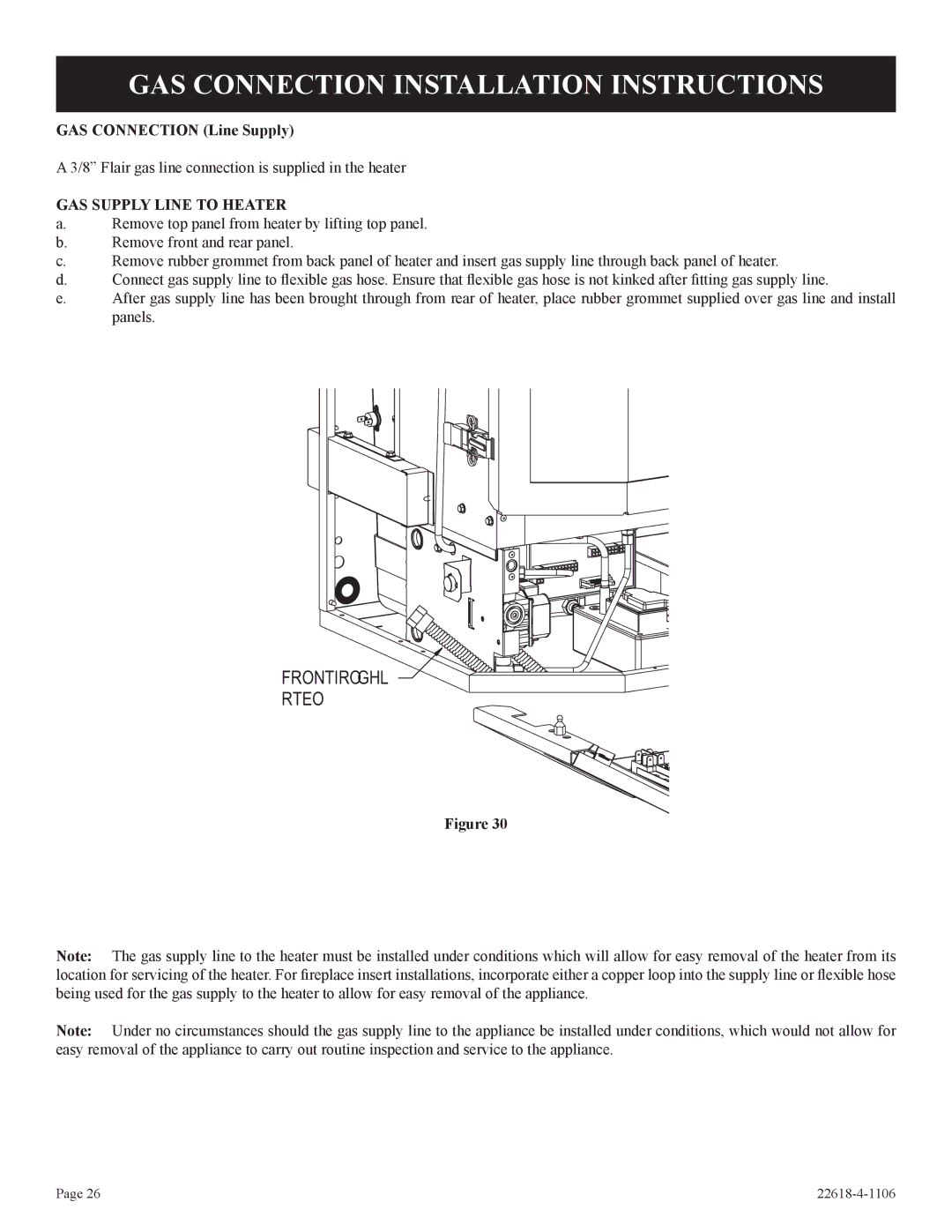 GN National Electric GN, PV-28SV50, PV-28SV55, BP)-1, CP GAS Connection Installation Instructions, GAS Connection Line Supply 