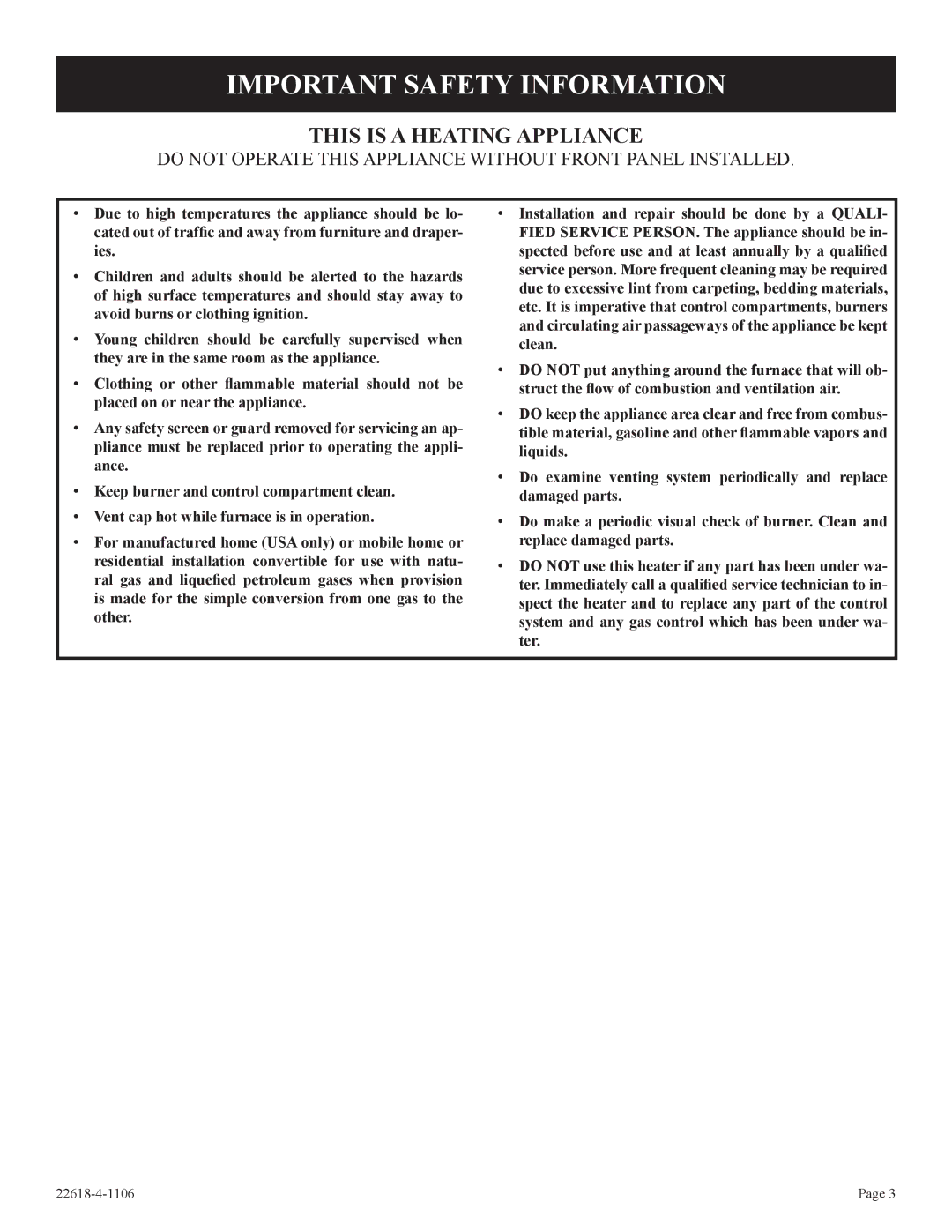 GN National Electric BP)-1, PV-28SV50, PV-28SV55, GN, GP)-1, CP Important Safety Information, This is a Heating Appliance 