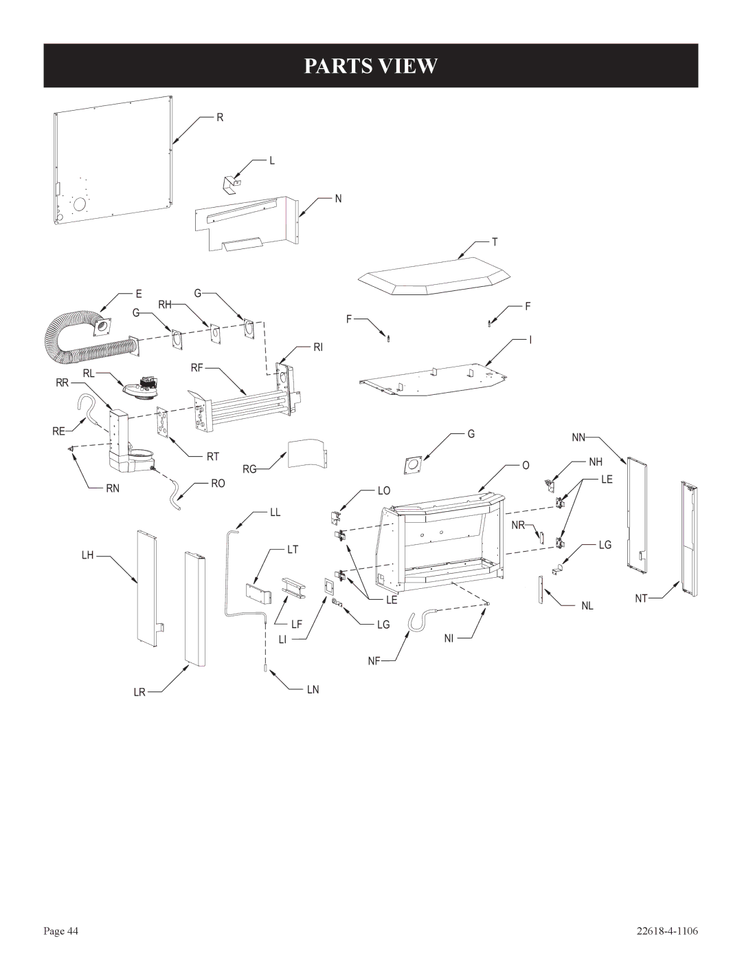 GN National Electric GN, PV-28SV50, PV-28SV55, BP)-1, GP)-1, CP installation instructions Parts View 