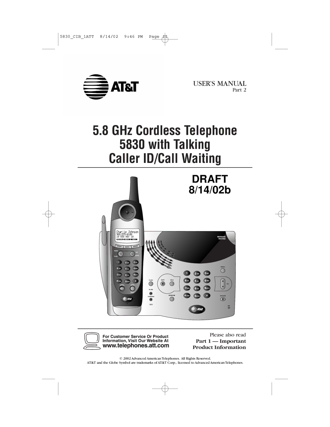 GN Netcom 5830 user manual Caller ID/Call Waiting 