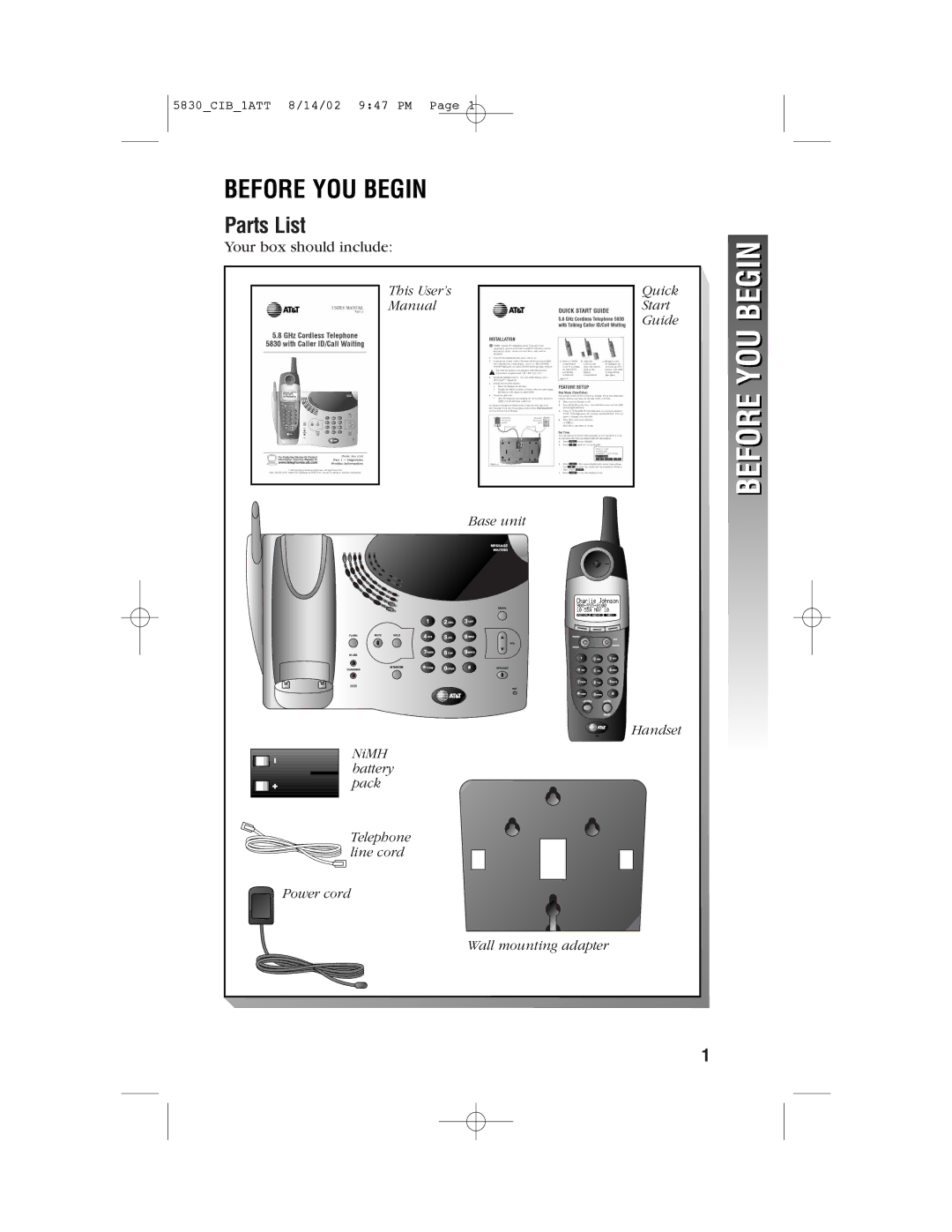 GN Netcom 5830 user manual Before YOU Begin 