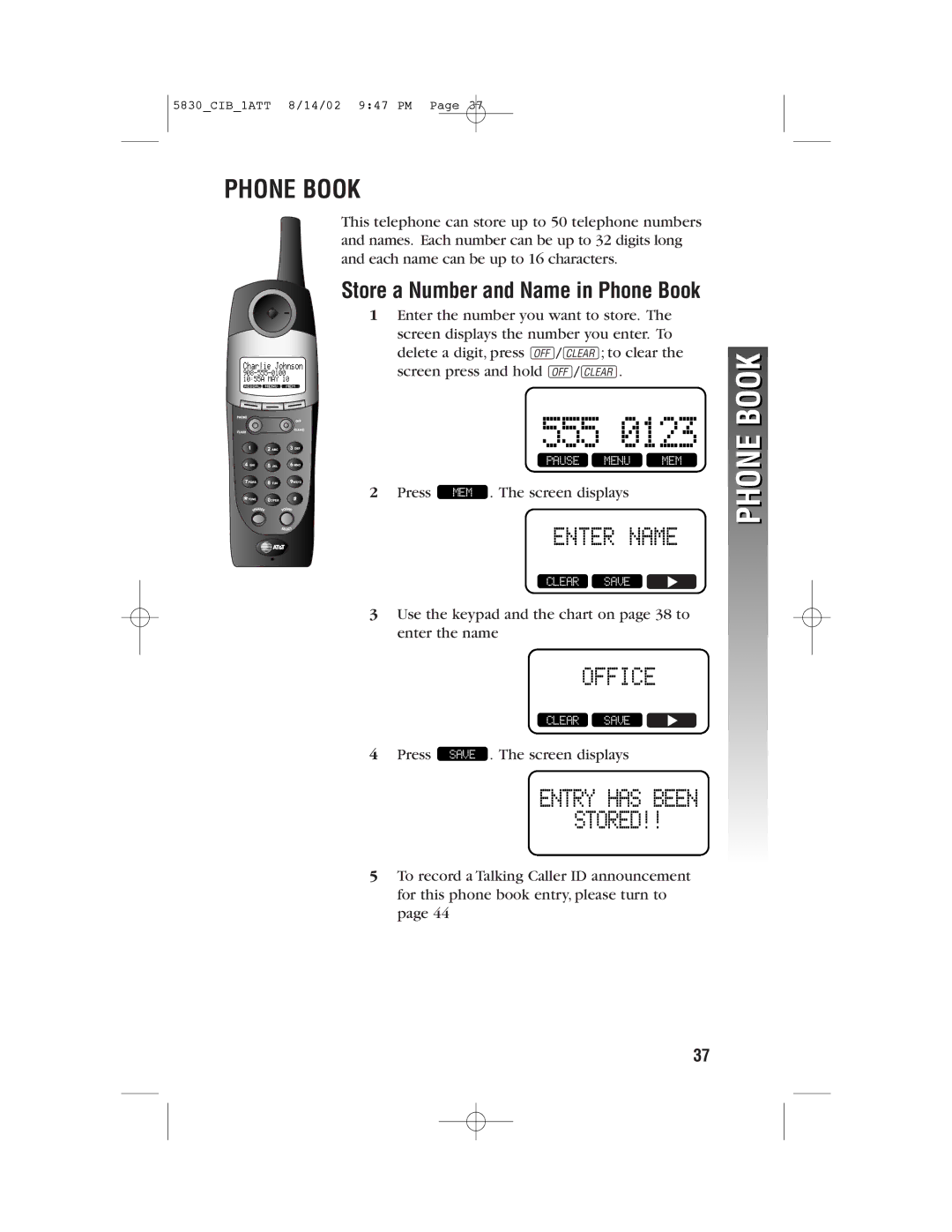 GN Netcom 5830 user manual Phone Book 